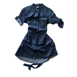 New York & Company Dark Blue Long Sleeve Dress